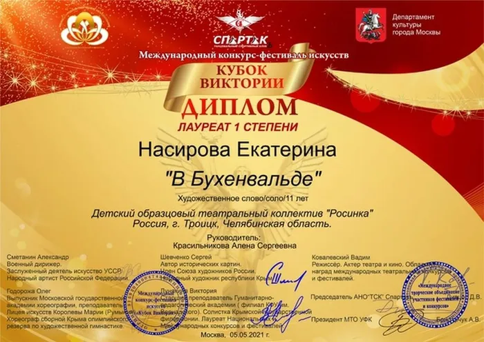 Кубок Виктории Насирова 2021